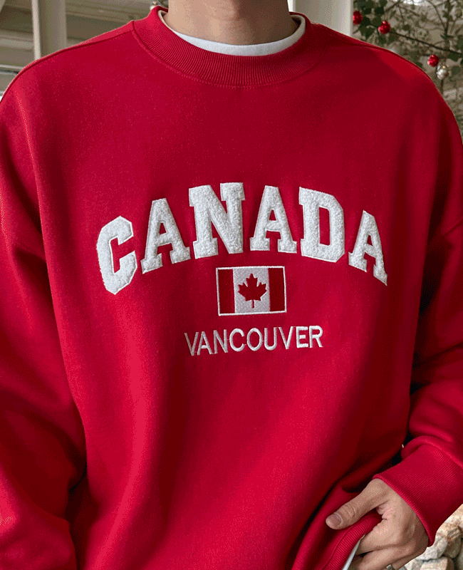 캐나다 기모 맨투맨(3color)